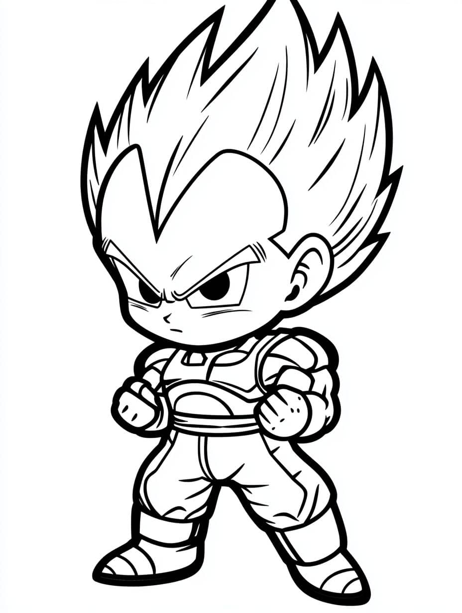 Coloriage Dragon Ball Z Vegeta Beau