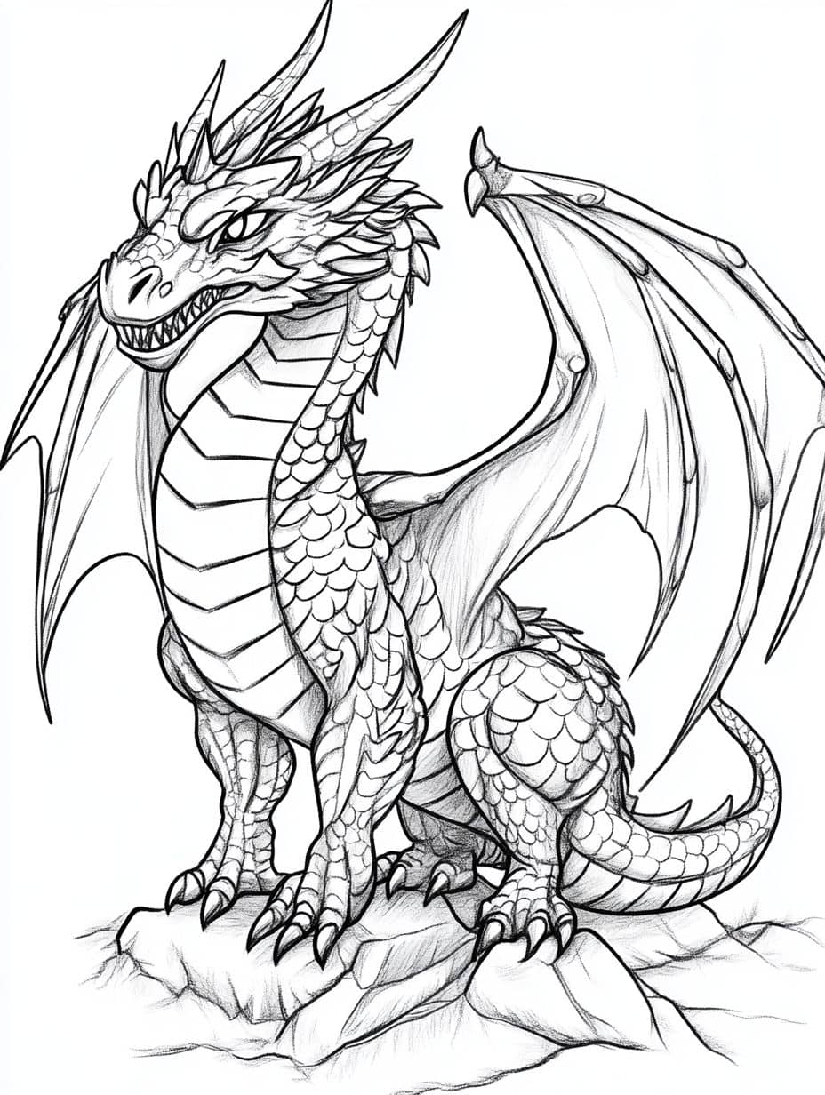 coloriage dragon de feu