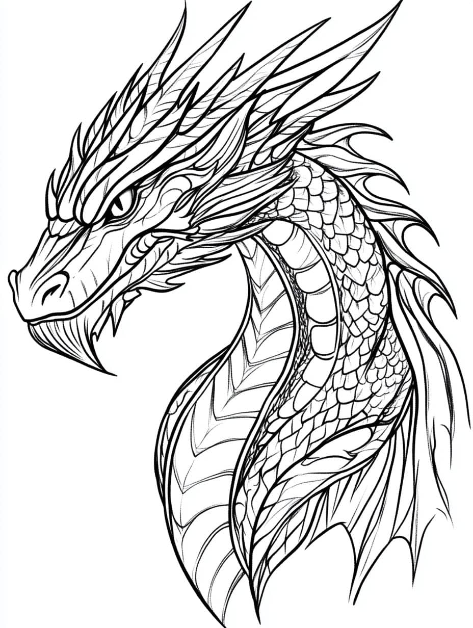 coloriage dragon geant