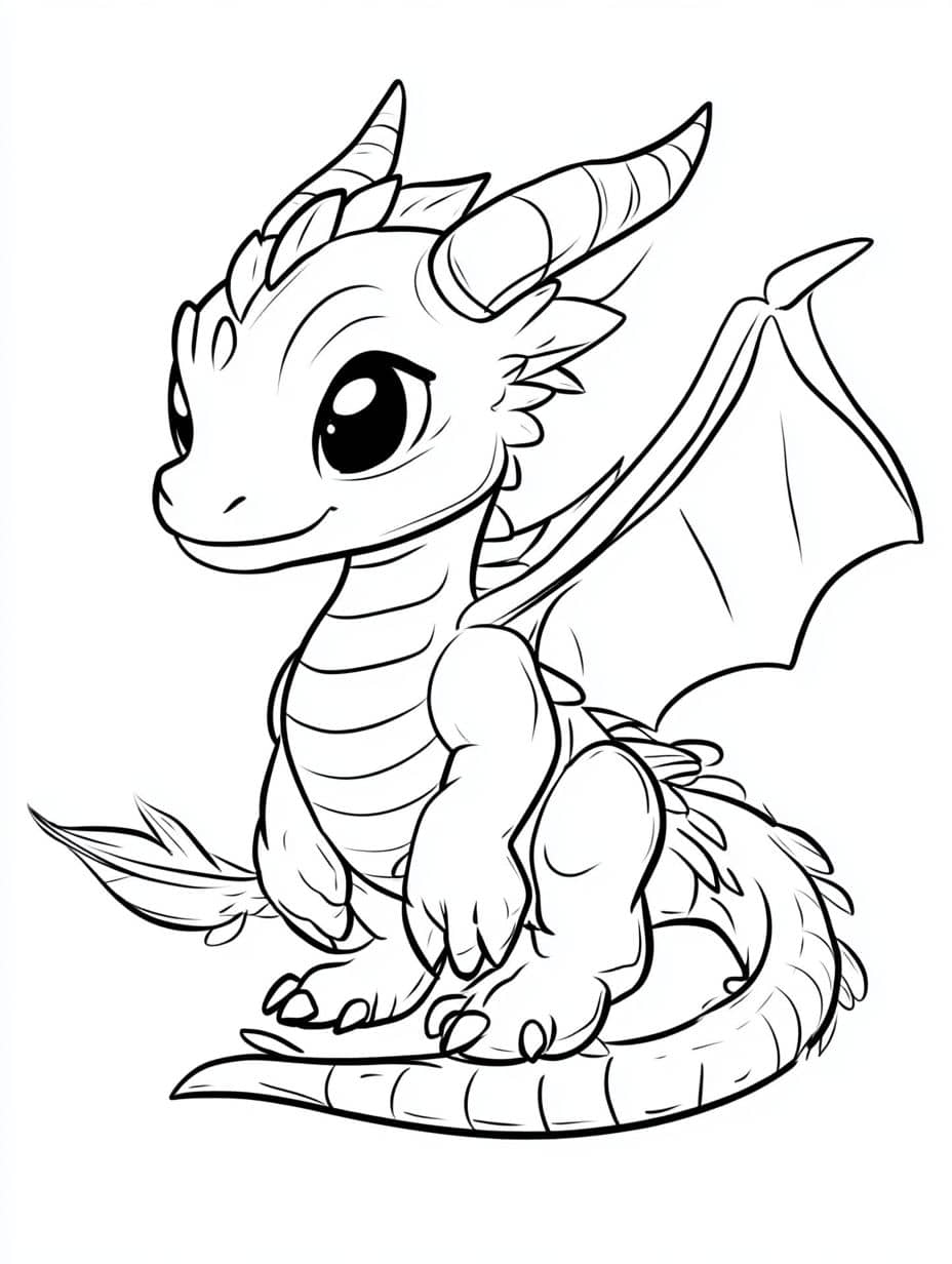 coloriage dragon lovely