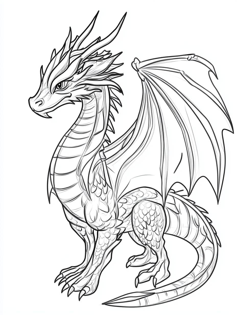 coloriage dragon medieval