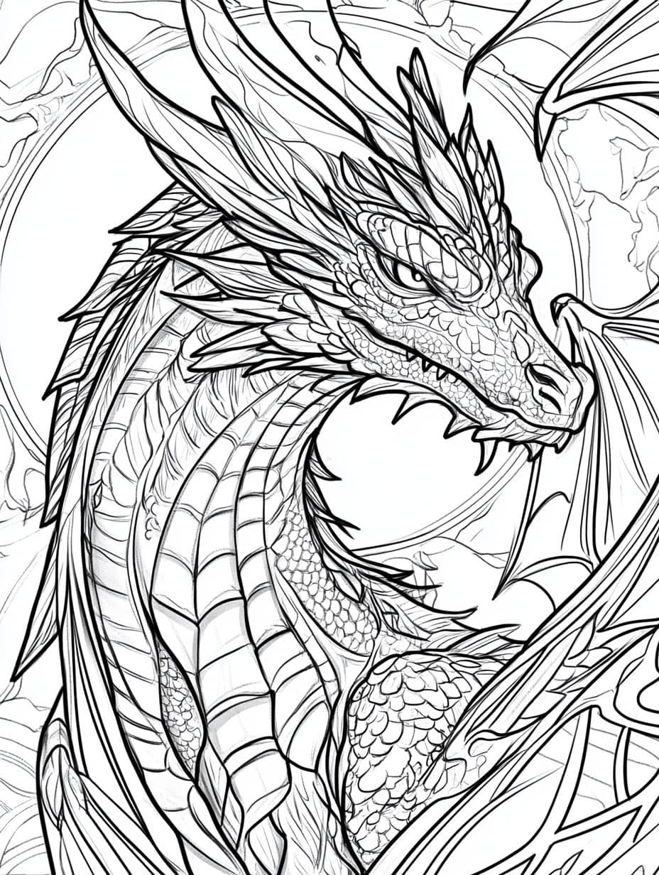 coloriage dragon mythique