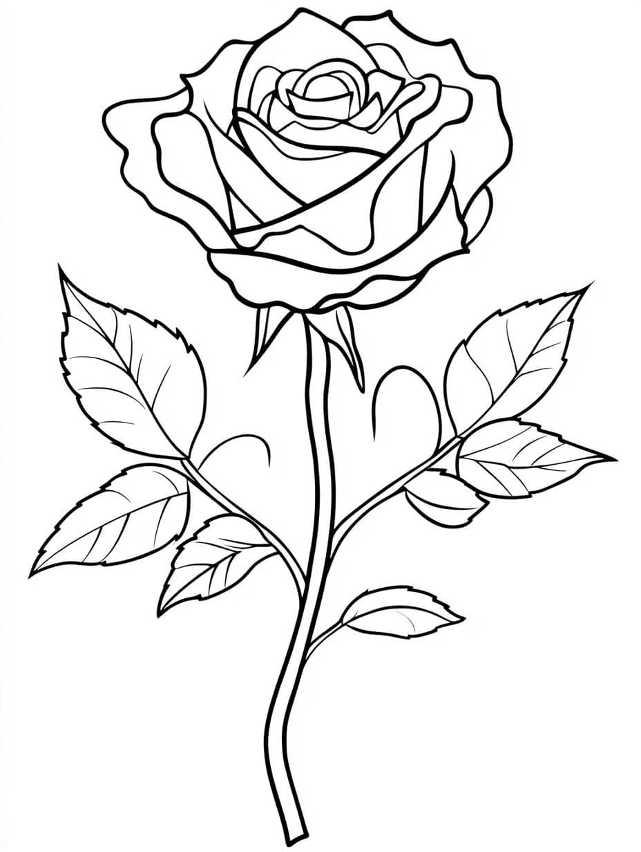 Coloriage Fleur Rose