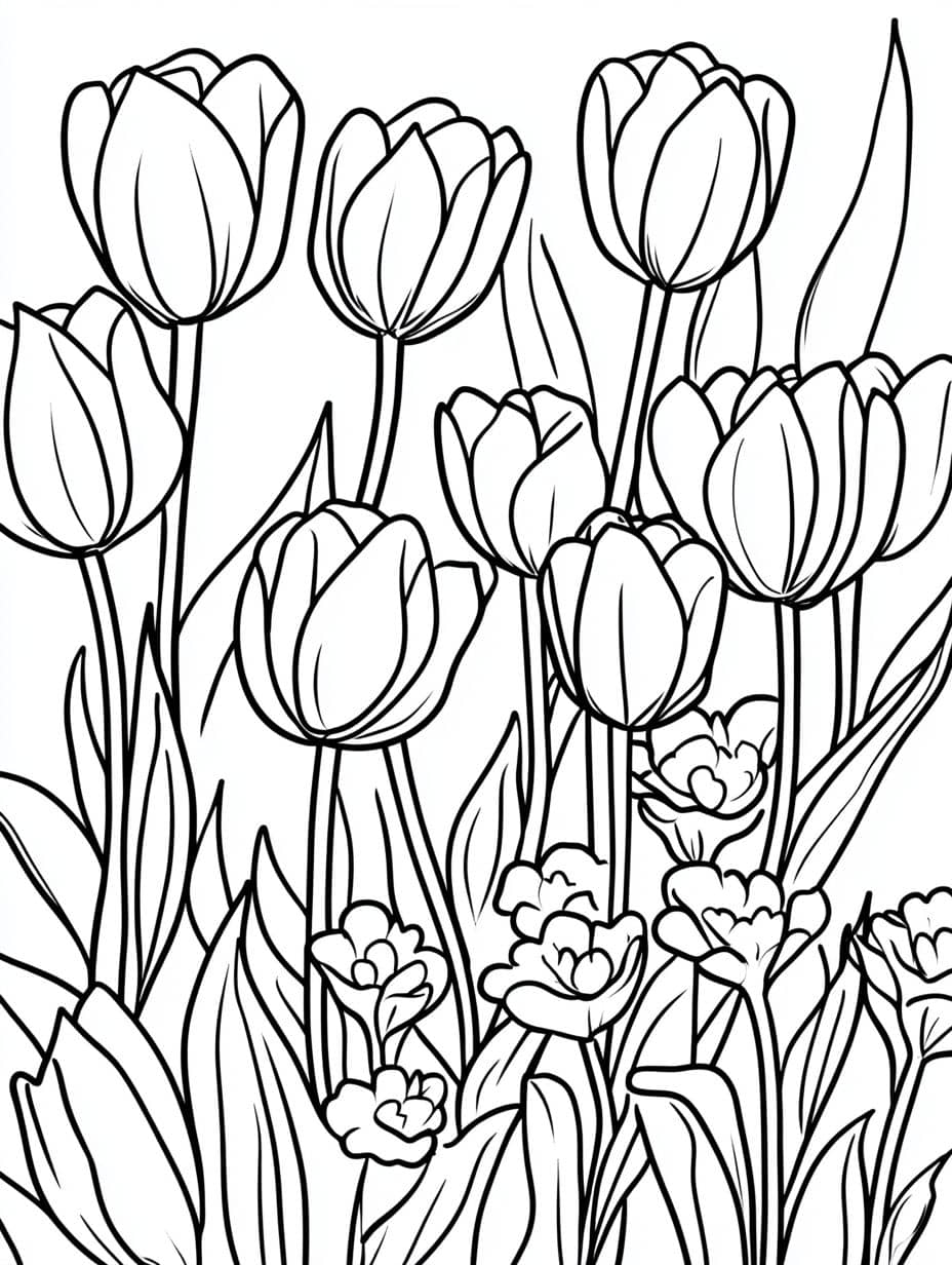 Coloriage Fleur Tulipe Belle