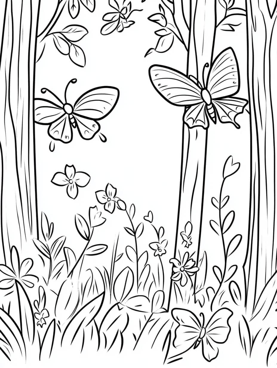 Coloriage Foret Biche