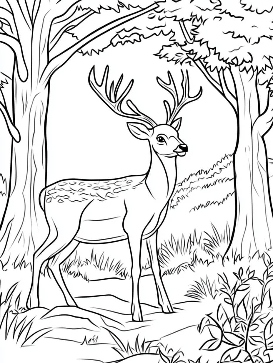 Coloriage Foret Cheval