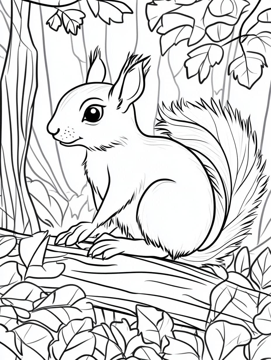 Coloriage Foret Lapin