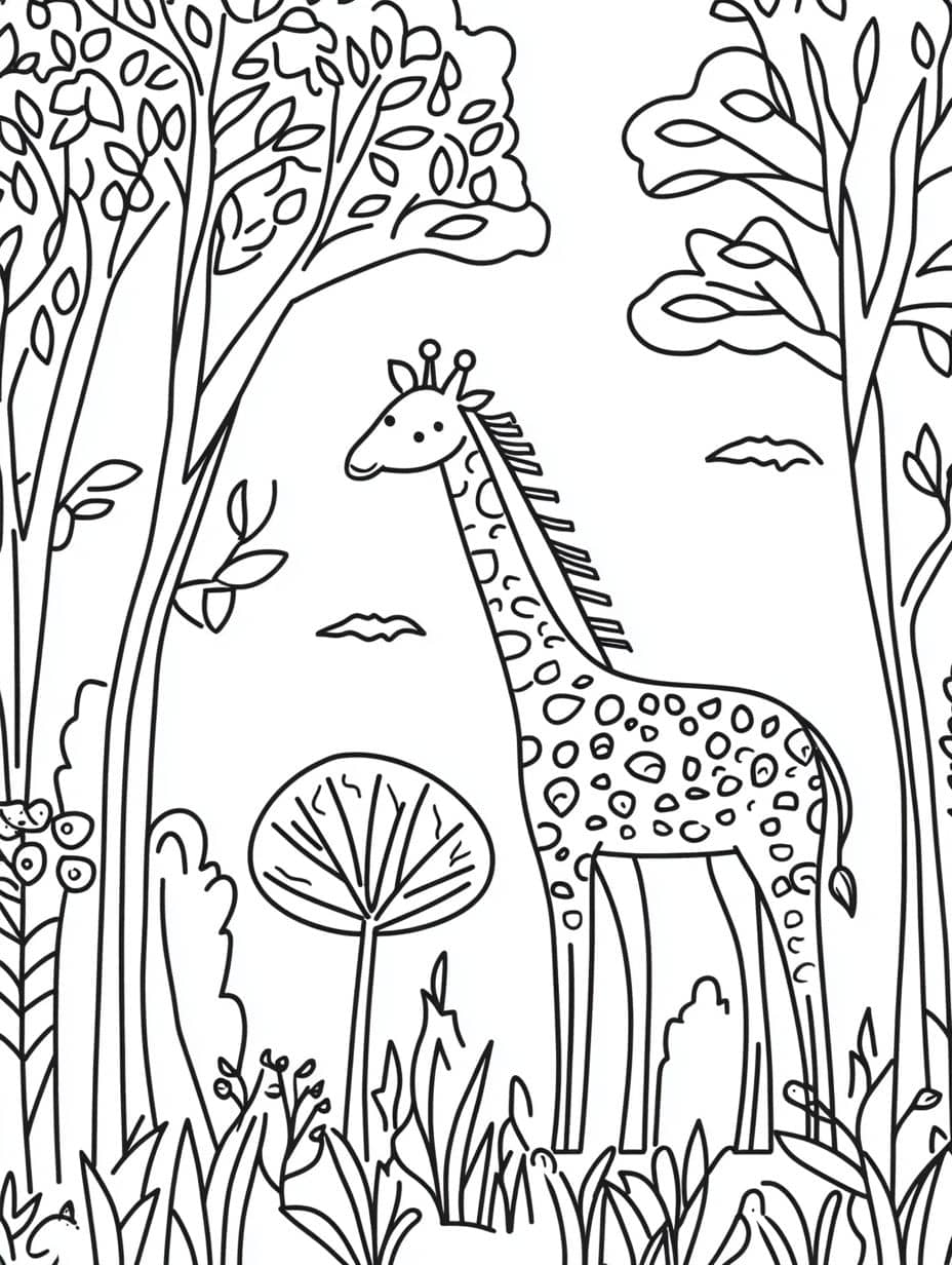 Coloriage Foret Loup