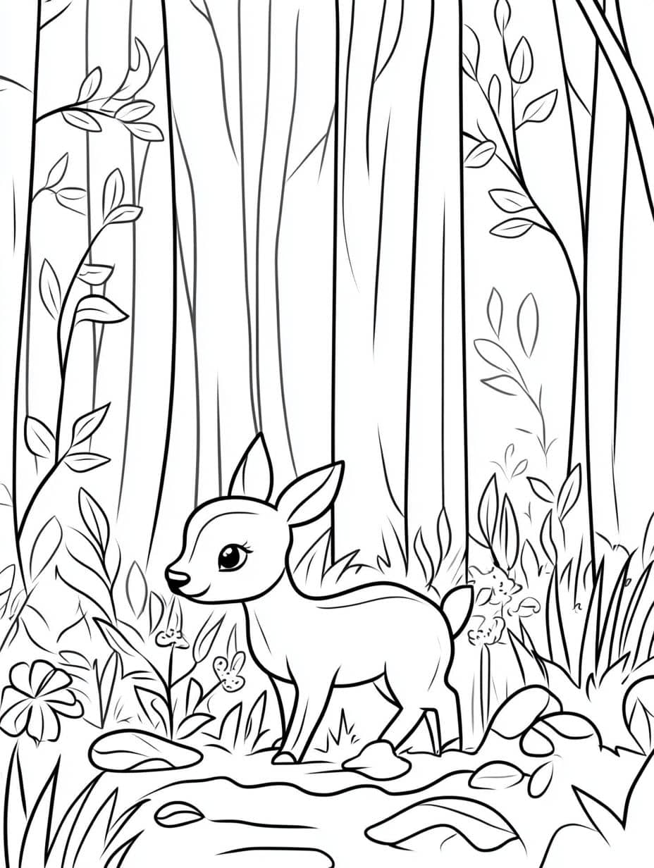 Coloriage Foret Renard