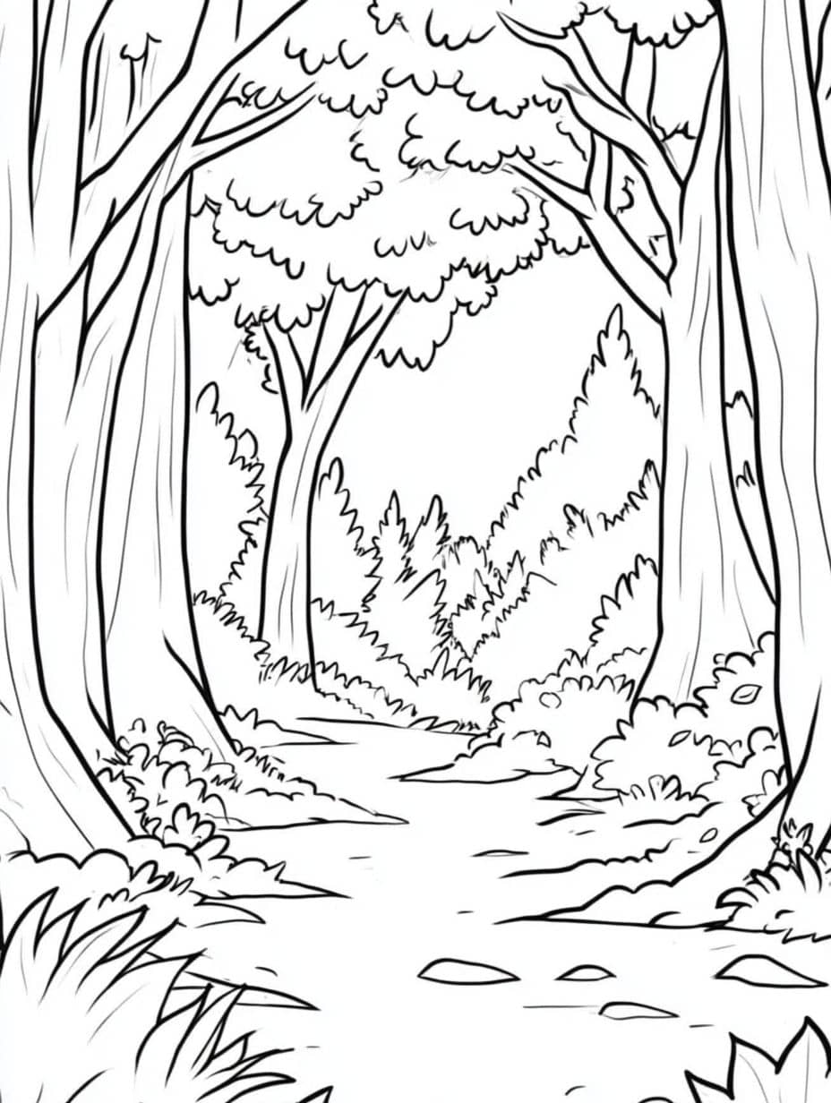 Coloriage Foret Sans Animaux