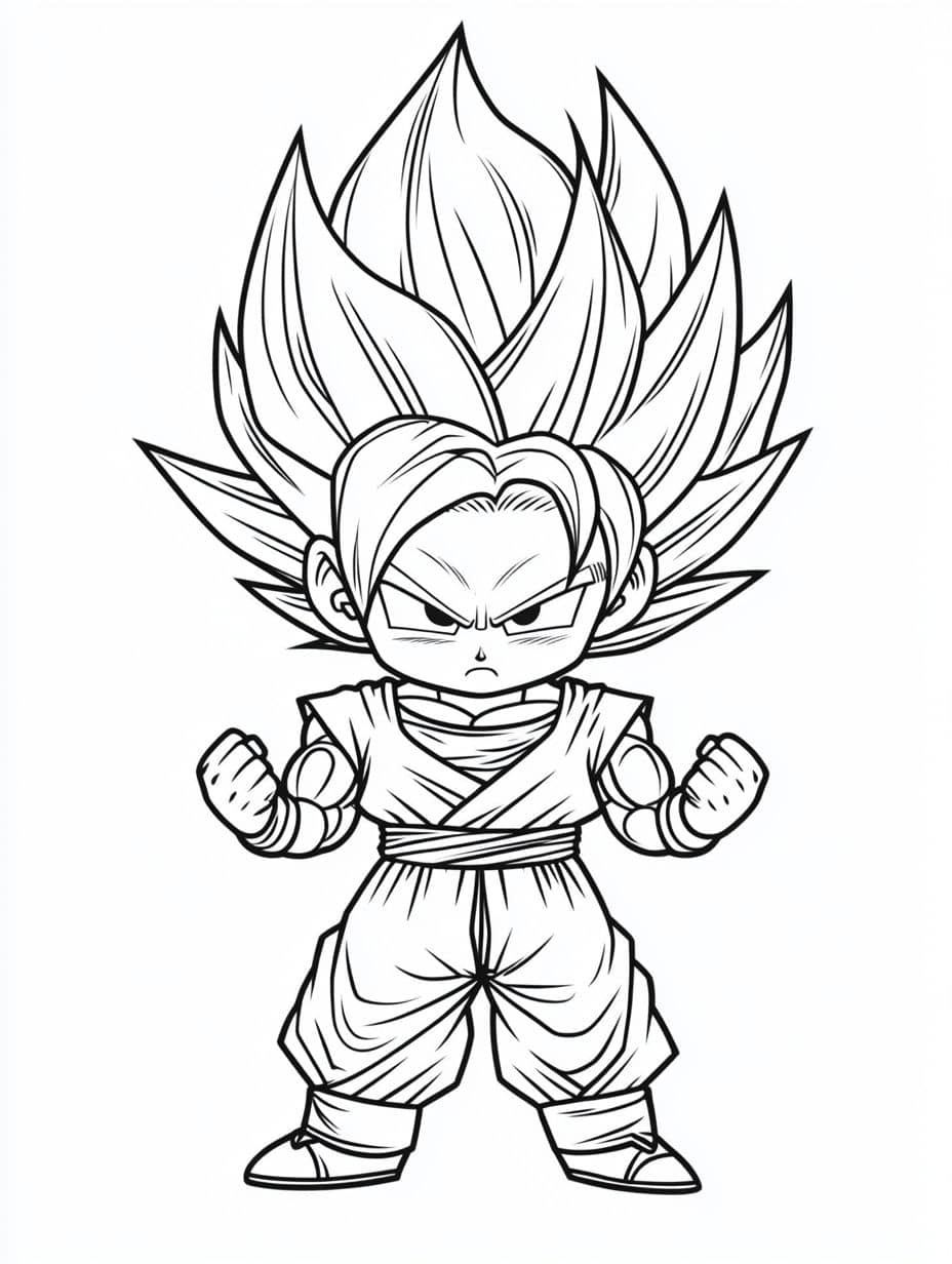 Coloriage Goku Chibi A Imprimer Gratuit