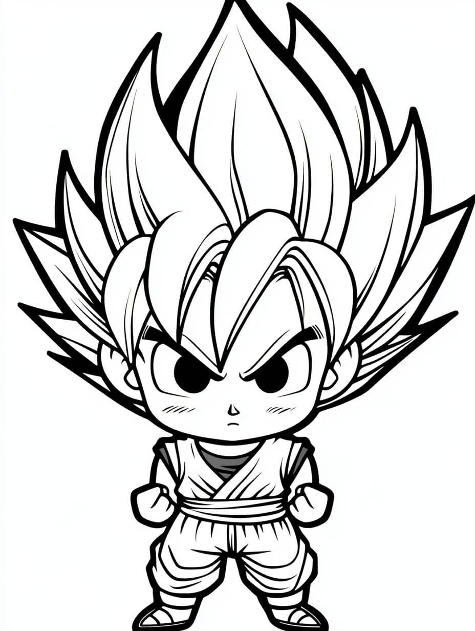 Coloriage Goku Chibi Pour Fans Dragon Ball Z