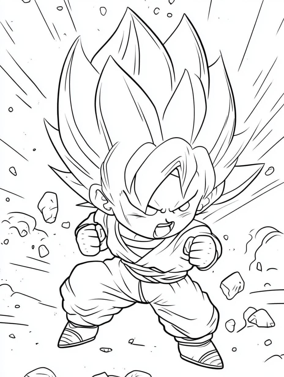 Coloriage Goku Enfant Dragon Ball Z Mignon