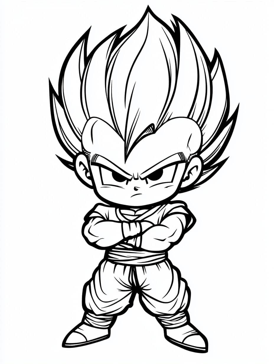 Coloriage Goku Version Miniature Saiyan