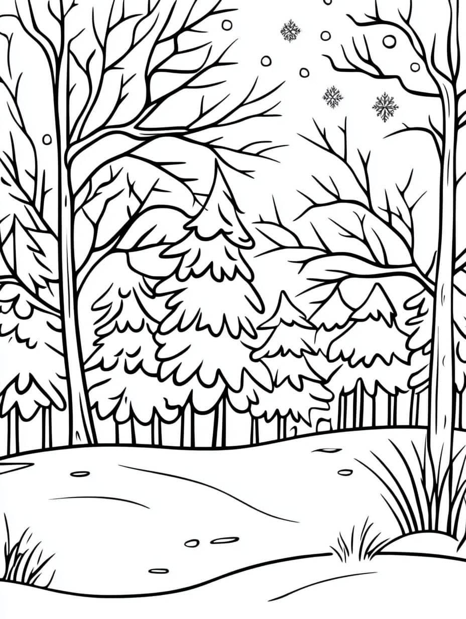 Coloriage Hiver Neige