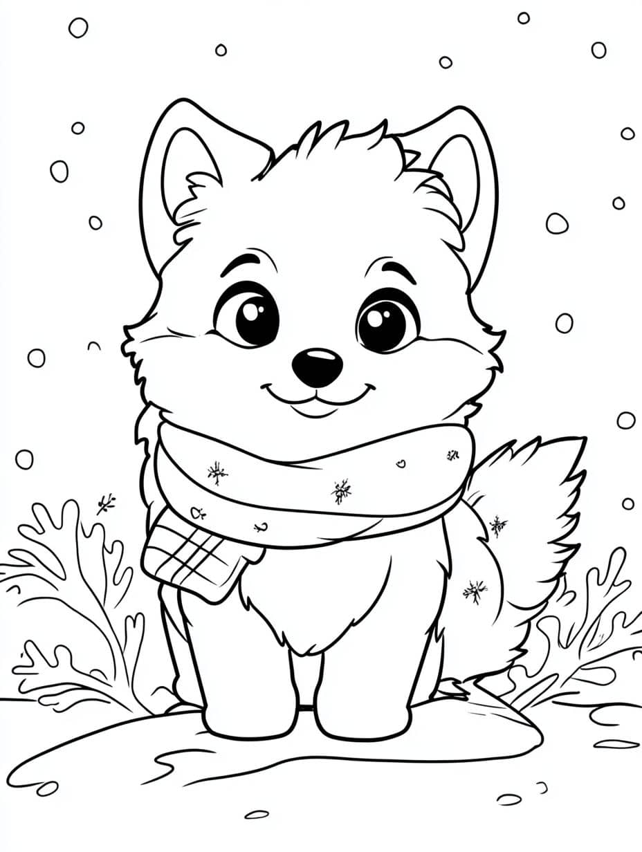 Coloriage Hiver Petit Ours