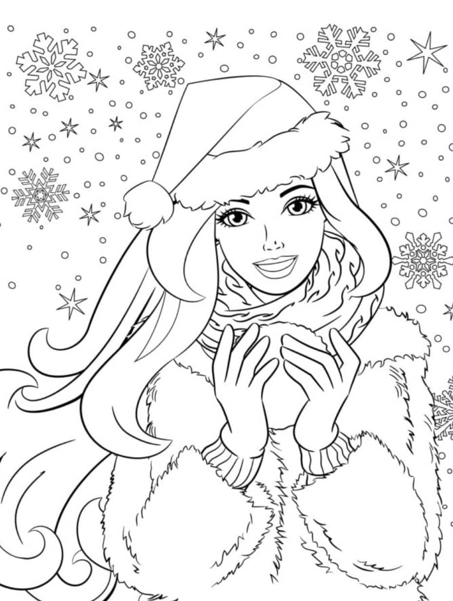 Coloriage Hiver Poupee