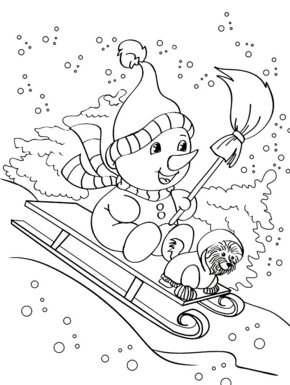 Coloriage Hiver Ski