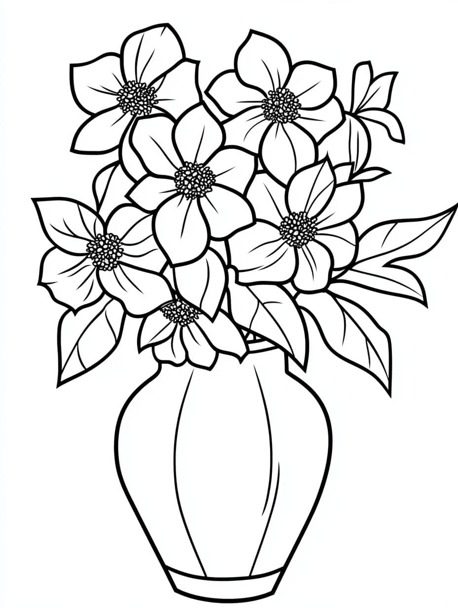 Coloriage Jasmine Dans Un Vase