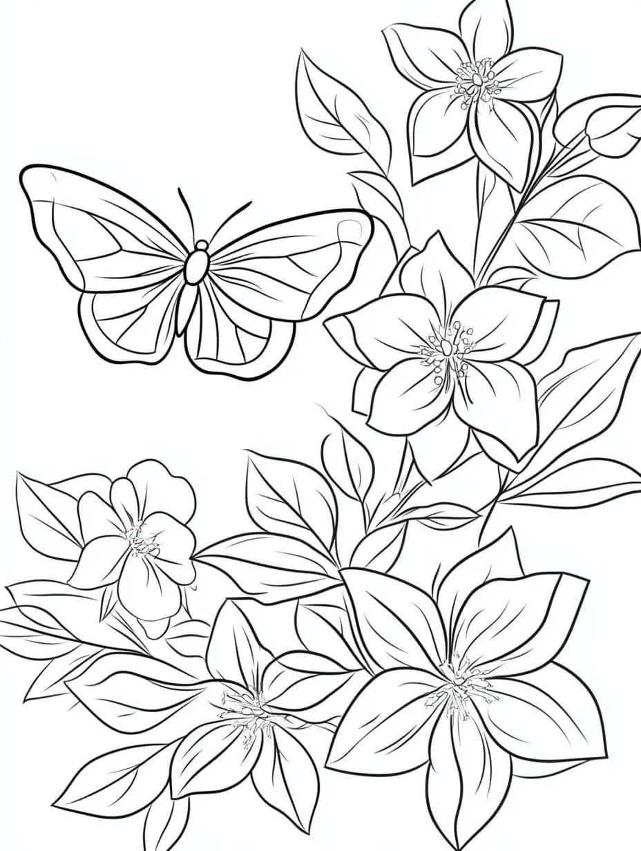 Coloriage Jasmine Et Papillon