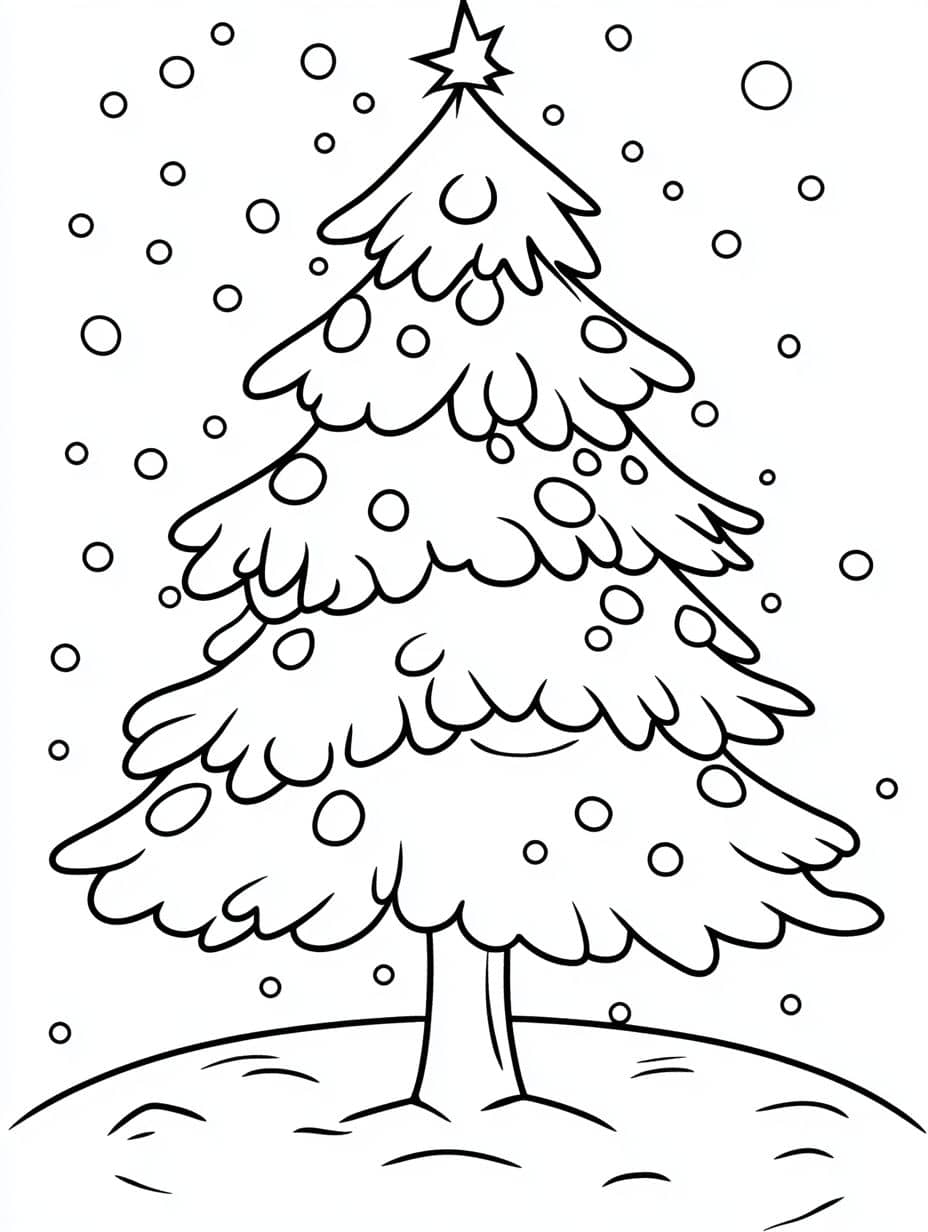 Coloriage Joli Pin Hiver