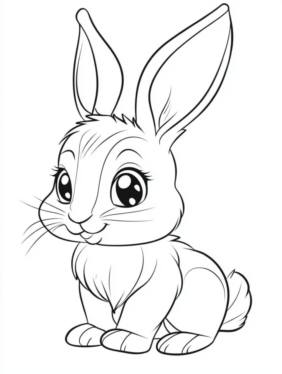 Coloriage Lapin A Gauche