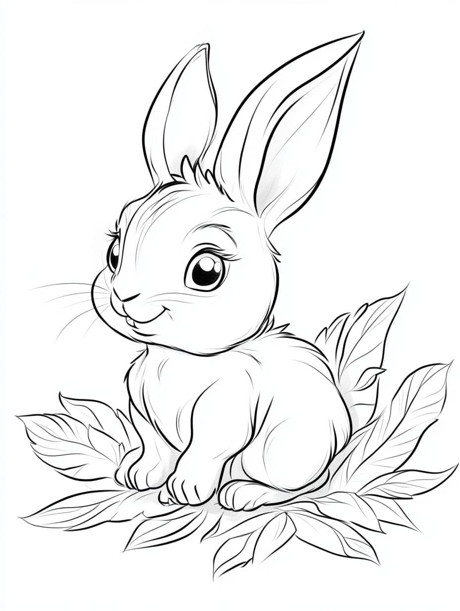 Coloriage Lapin Grandes Oreilles