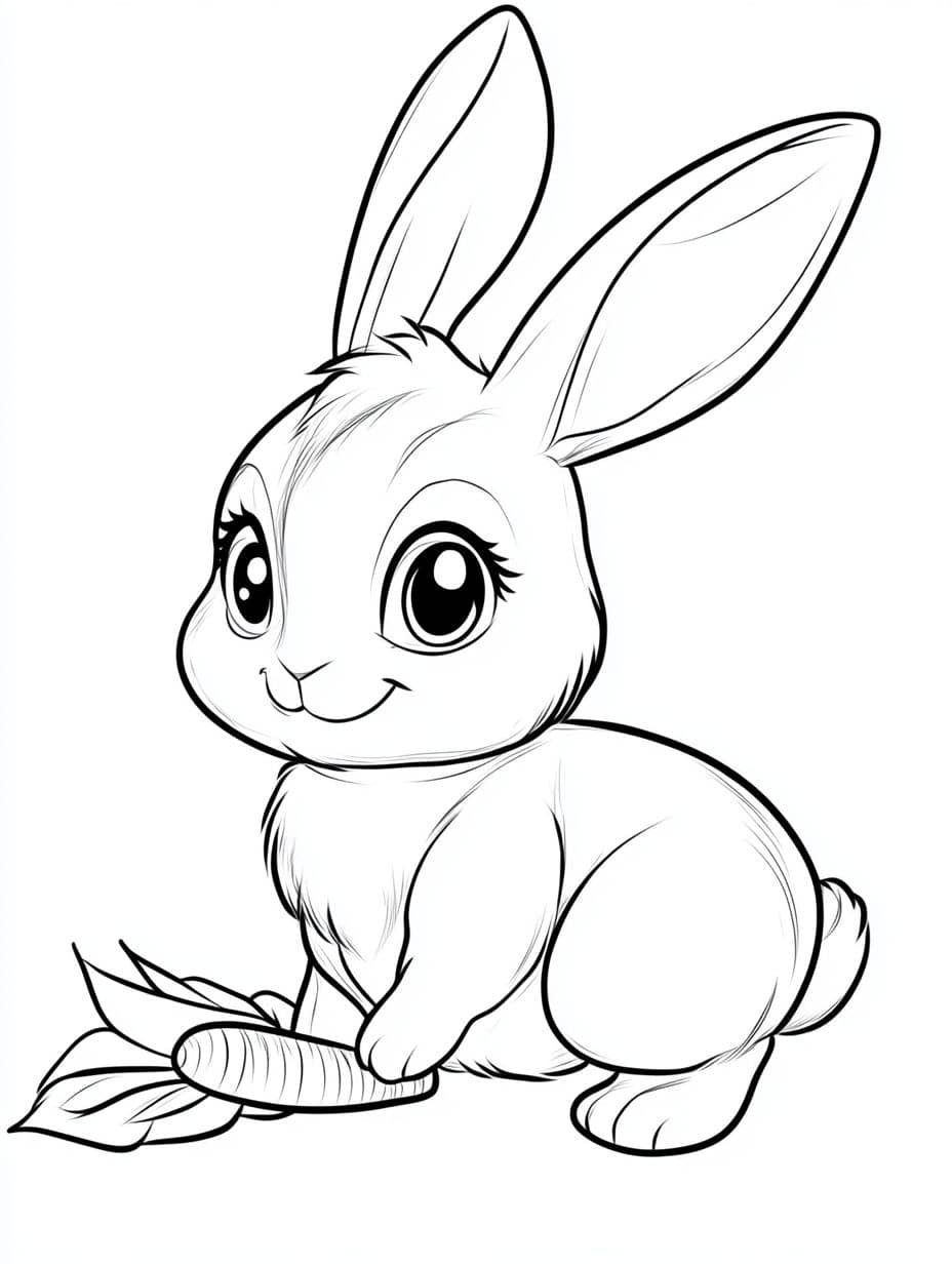 Coloriage Lapin Simple