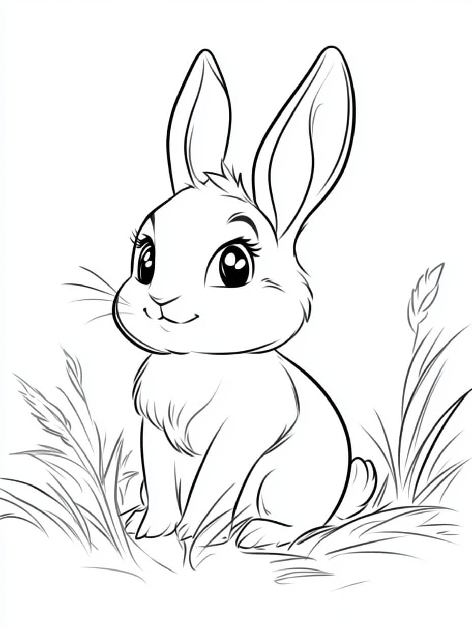 Coloriage Lapin Tout Seul