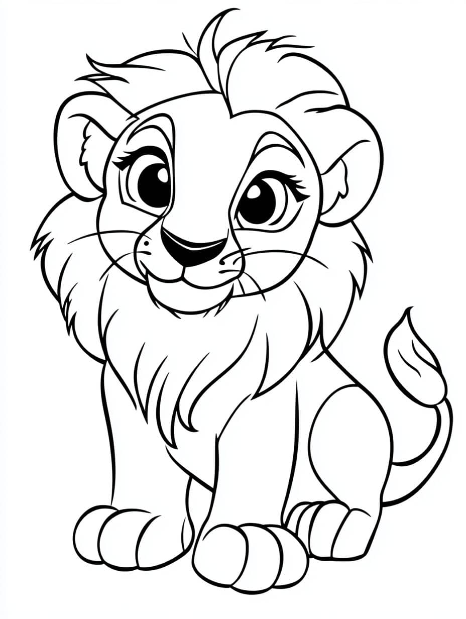 Coloriage Lion Bebe