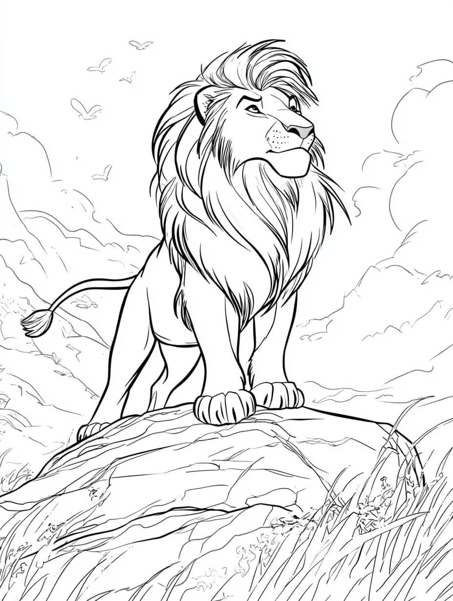 Coloriage Lion Majestueux