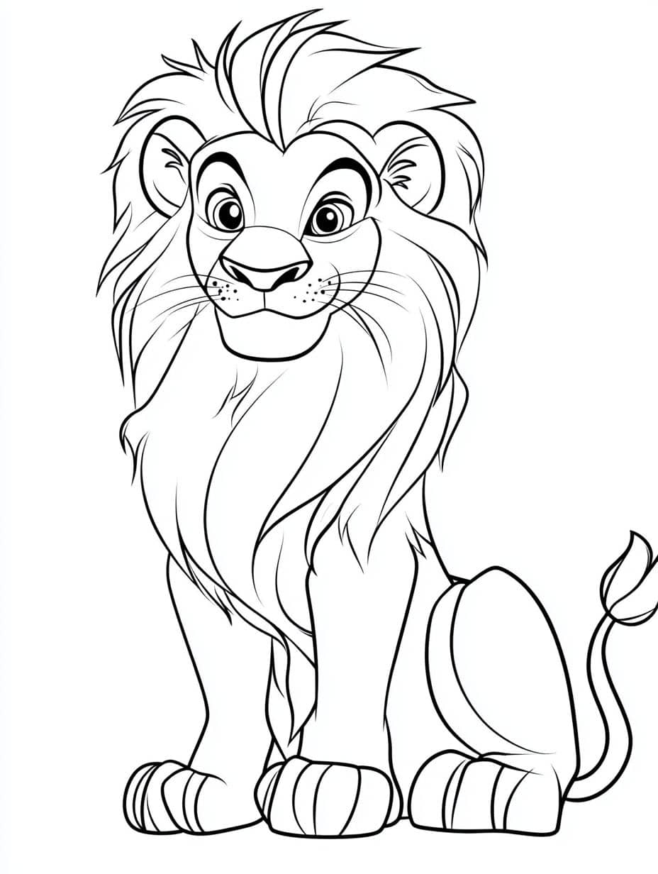 Coloriage Lion Stretch