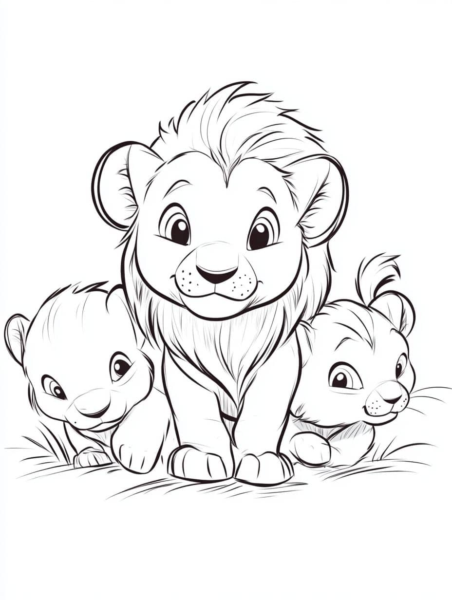 Coloriage Lionceau