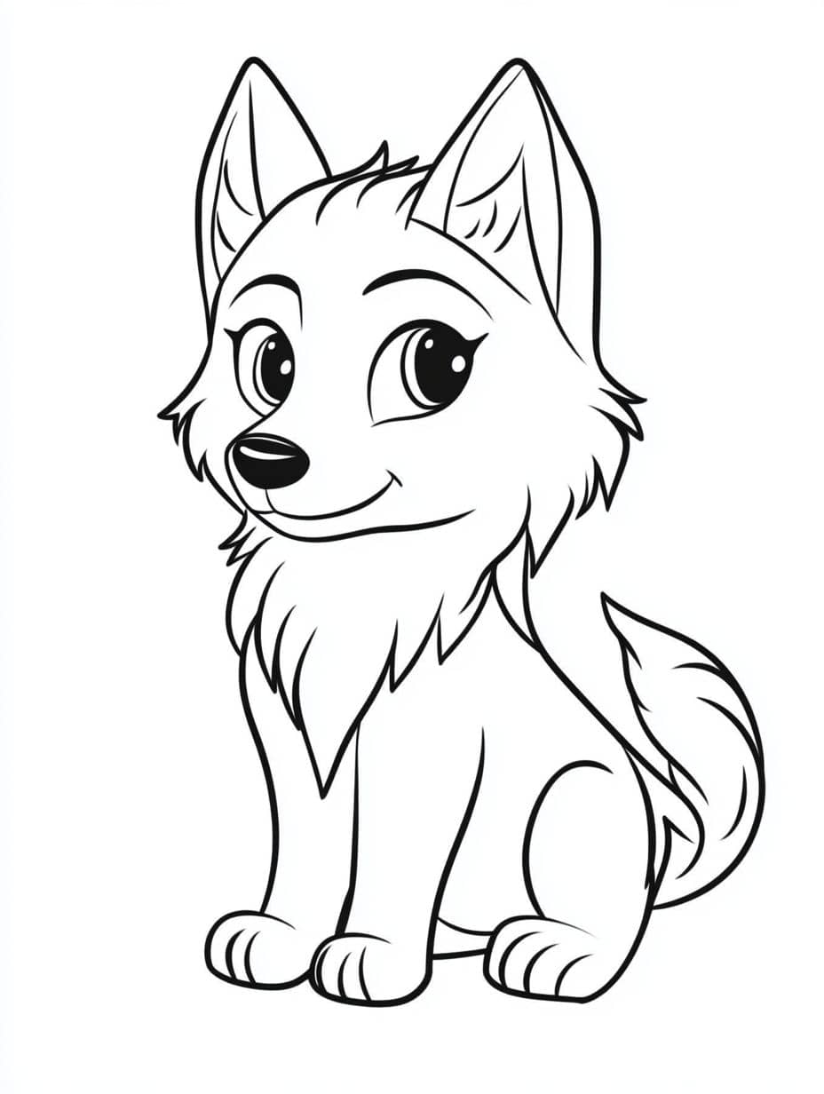 Coloriage Loup Facile