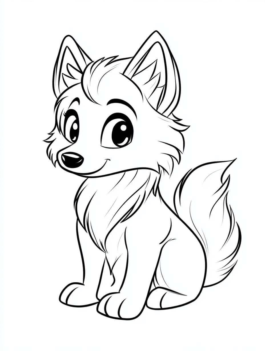 Coloriage Loup Simple