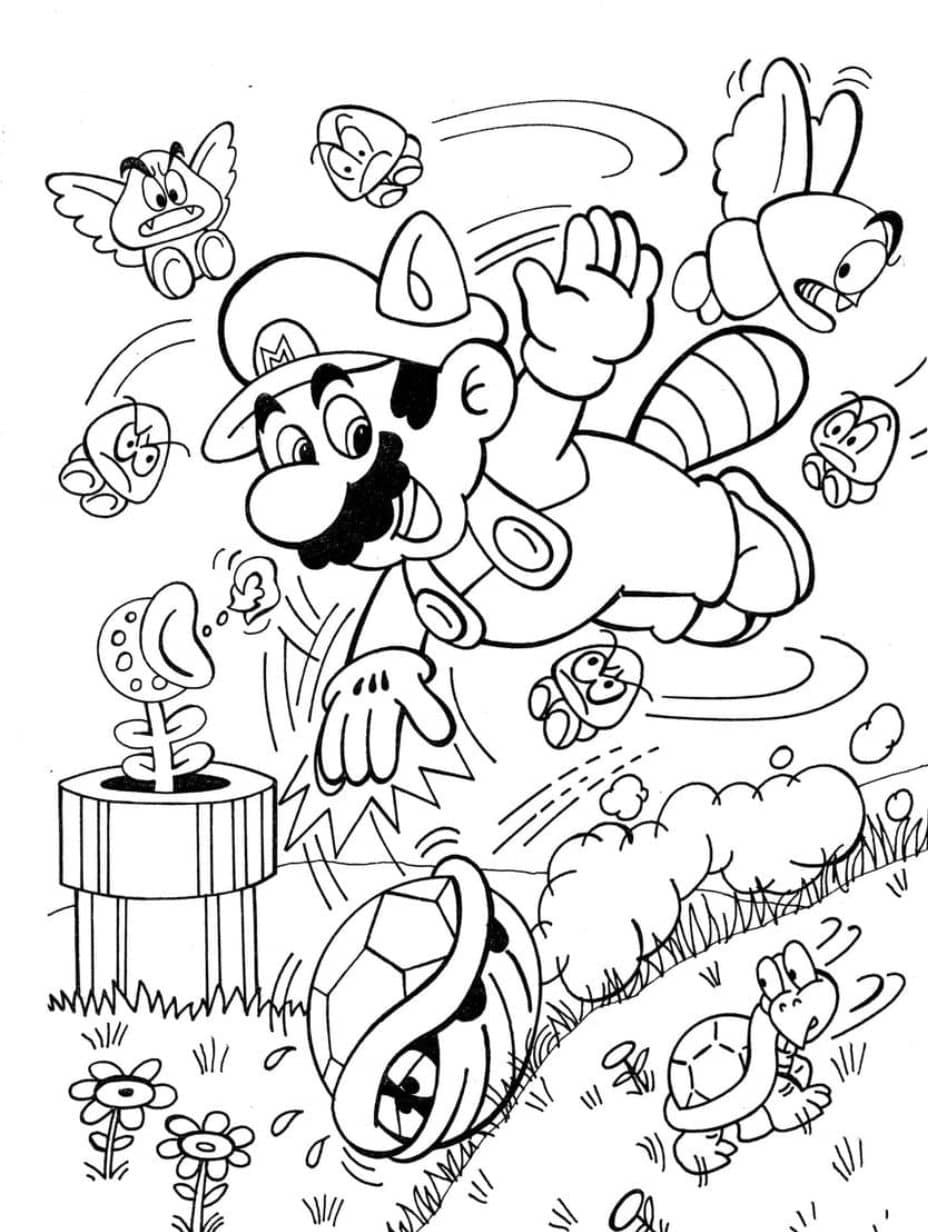 coloriage mario monter dans le ciel