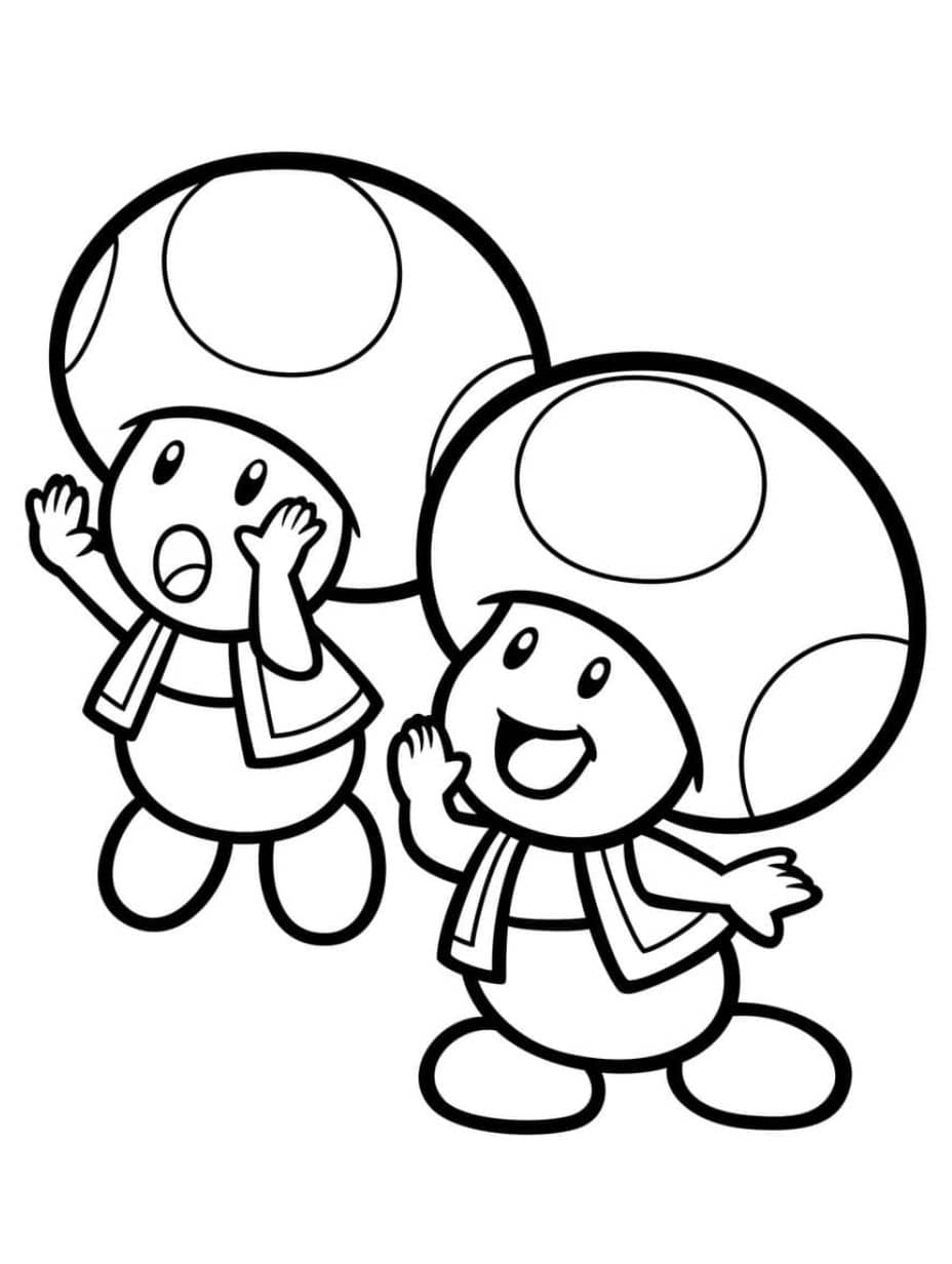 coloriage mario petits champignons