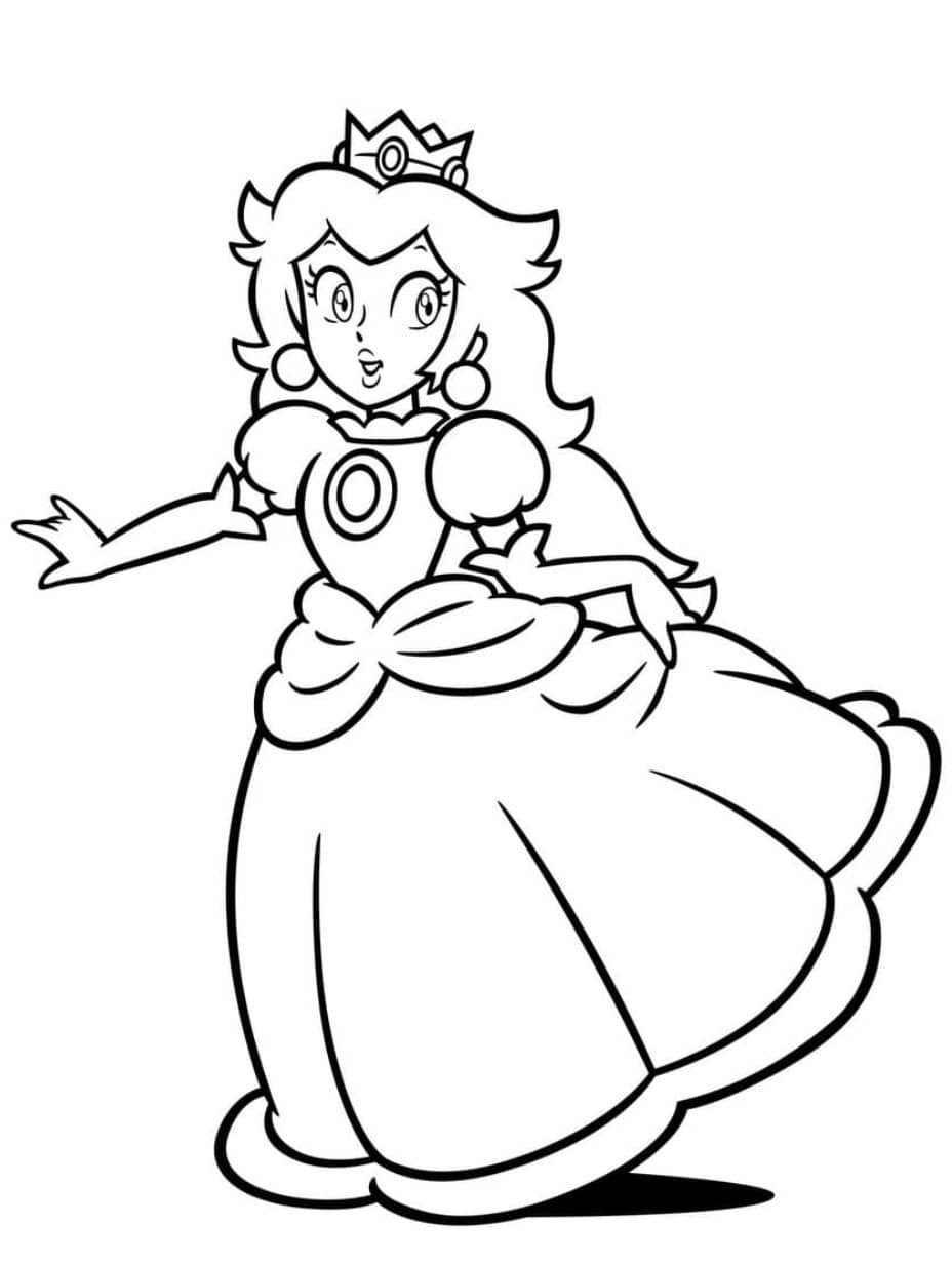 coloriage mario princesse peach