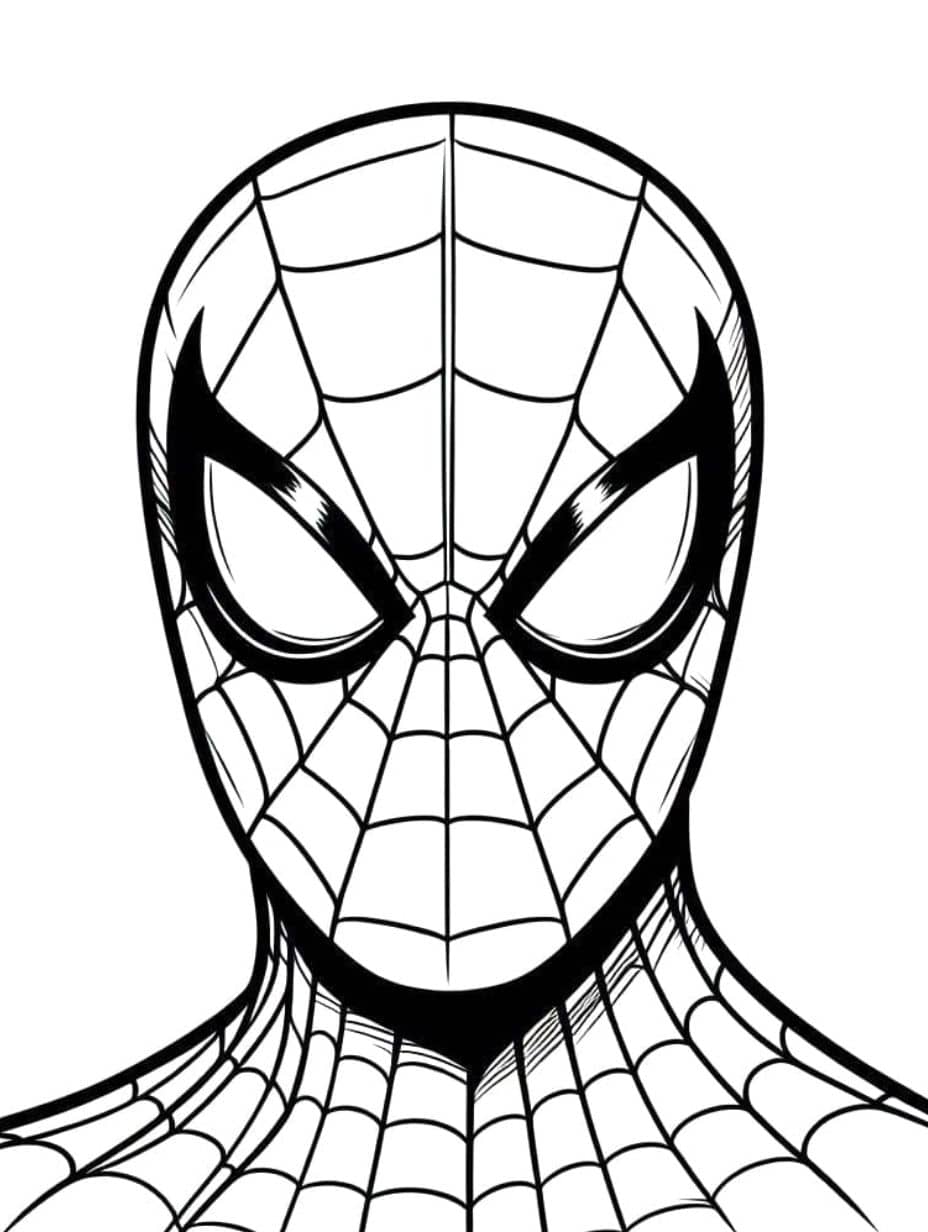 coloriage masque spiderman