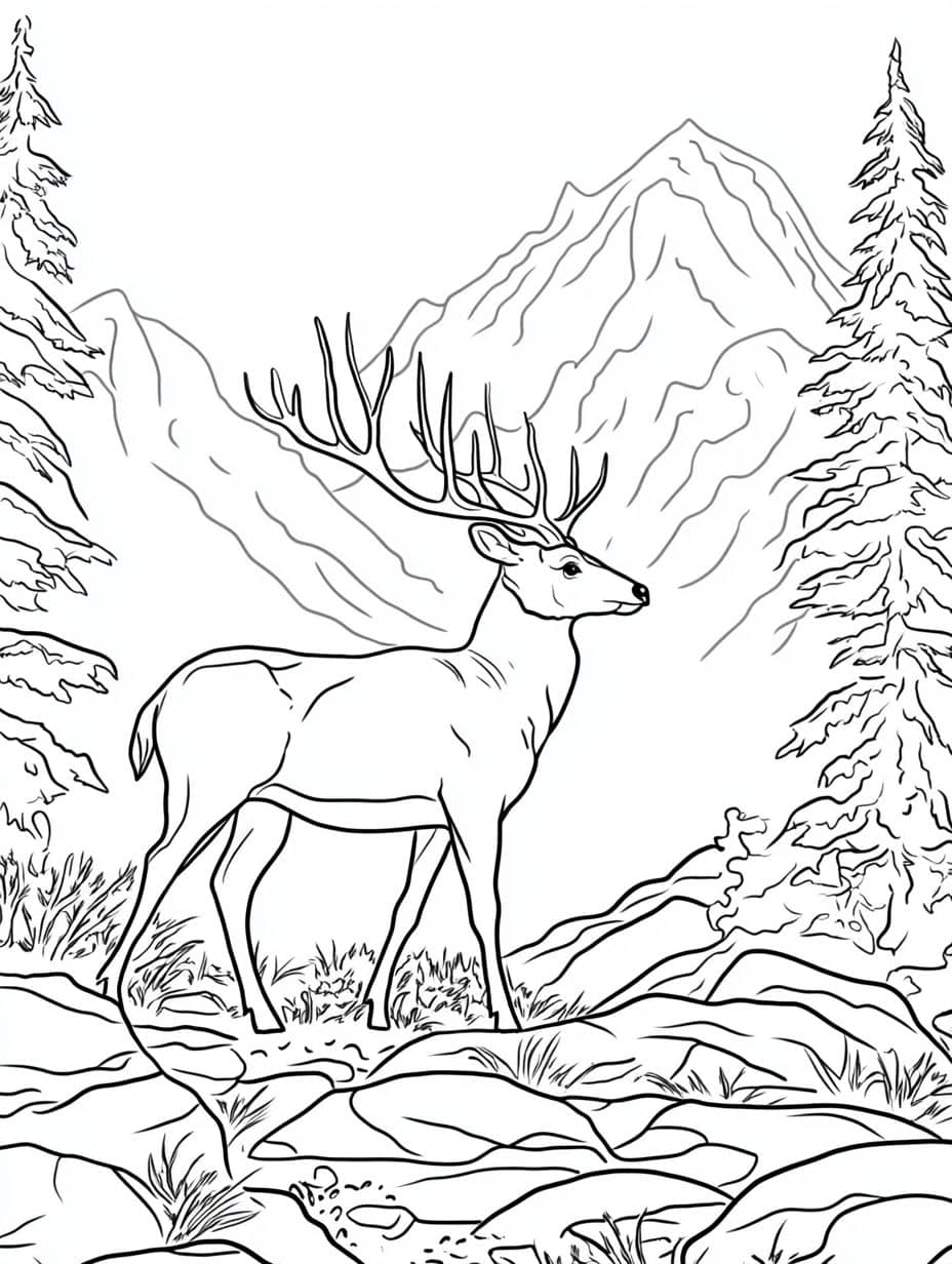 Coloriage Montagne Nuages Petits