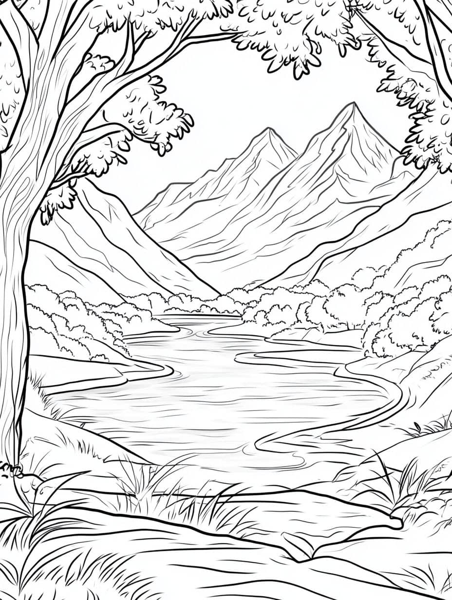 Coloriage Montagne Sans Animaux