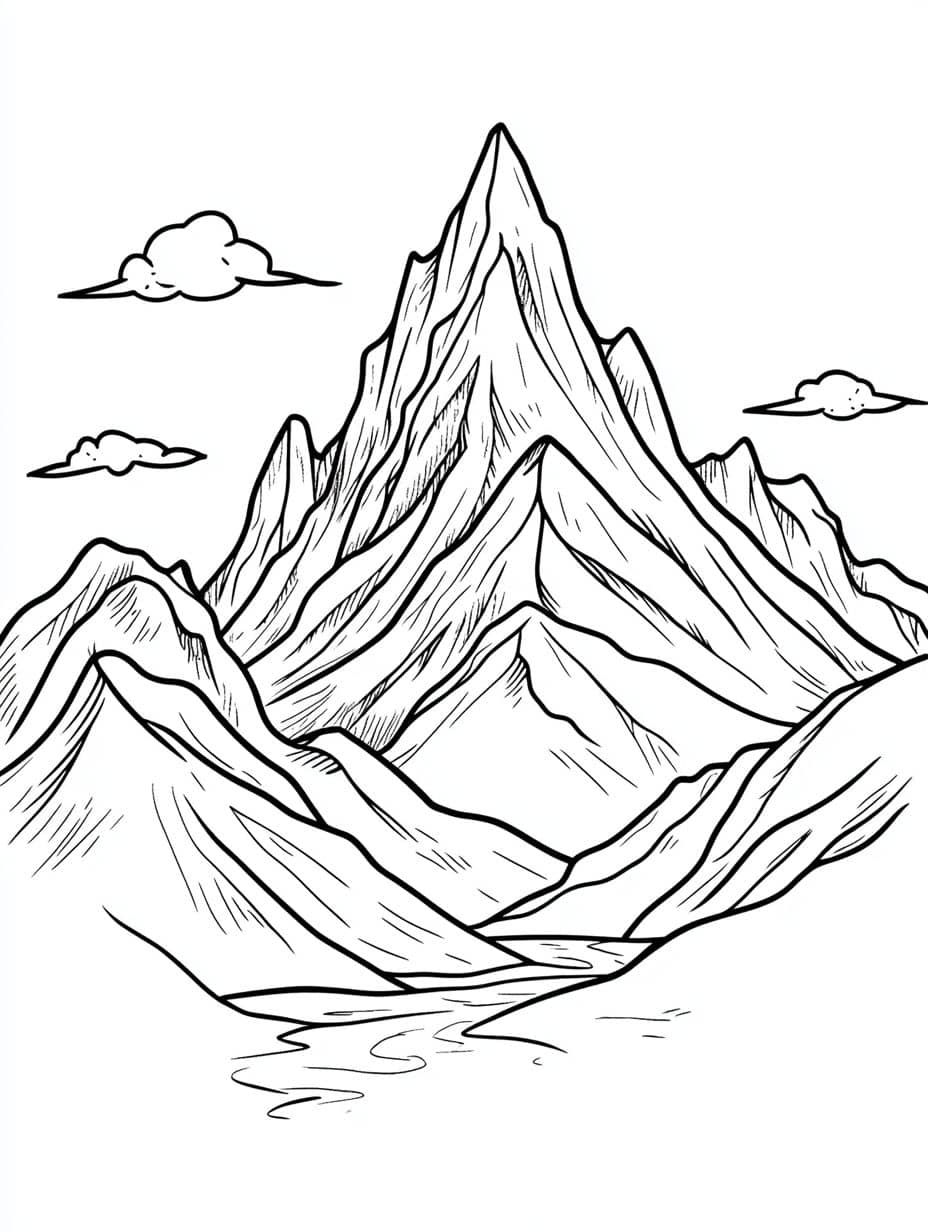 Coloriage Montagne Sans Nuages