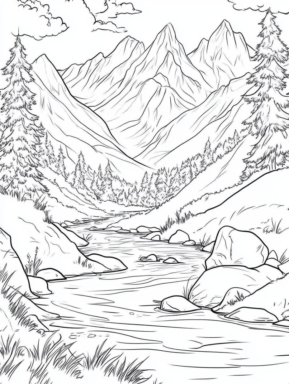 Coloriage Montagne Sans Soleil
