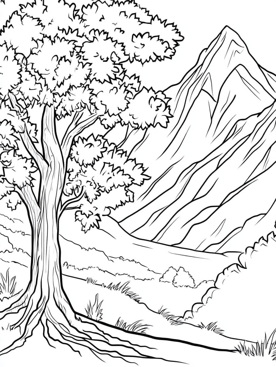 Coloriage Montagne Simple
