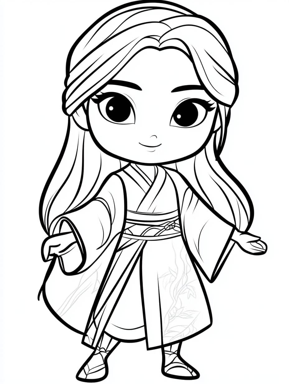 coloriage mulan simple et belle