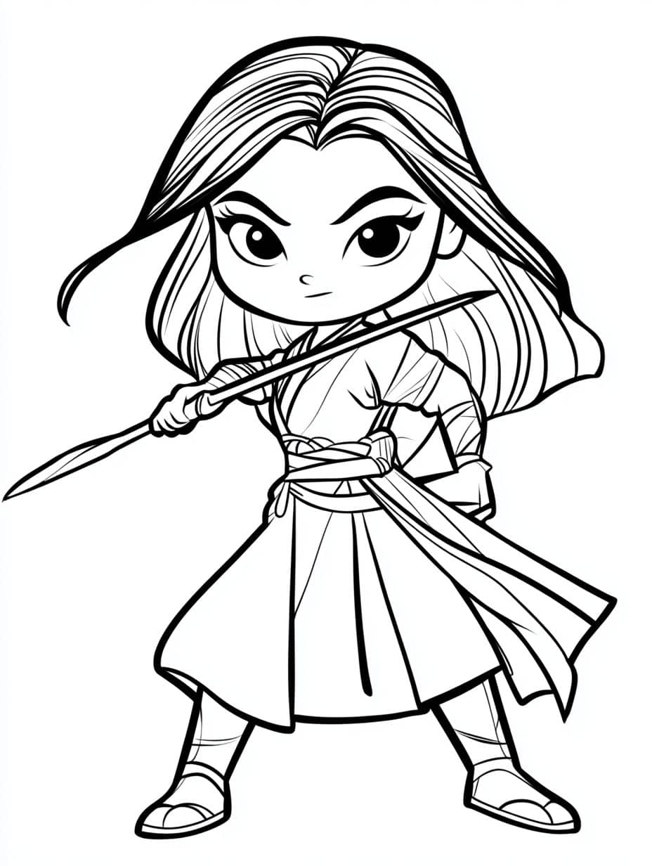 coloriage mulan simple