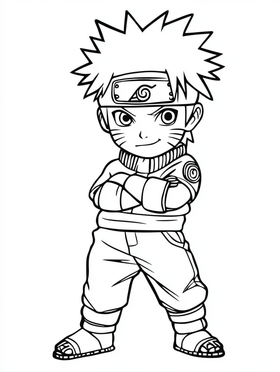 coloriage naruto chibi debout