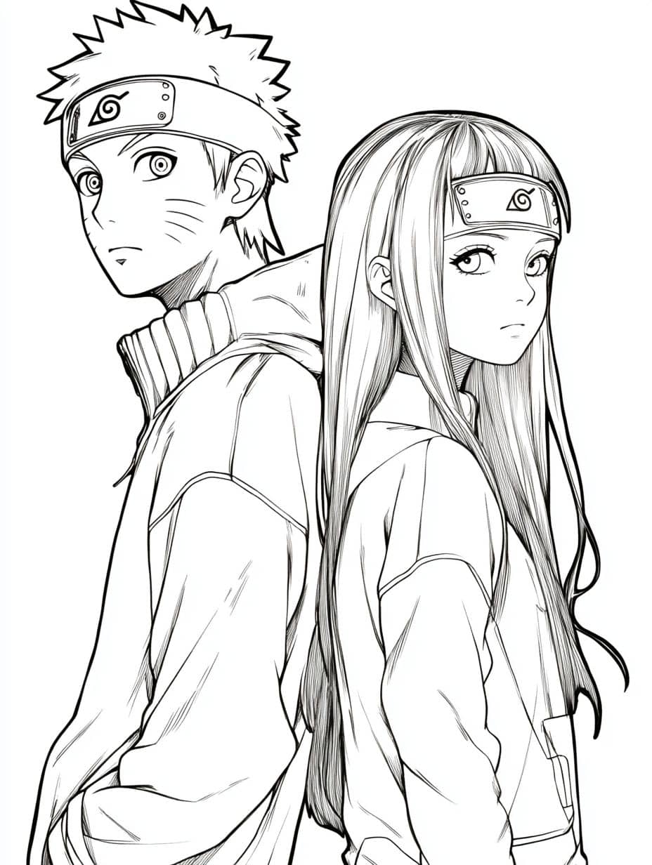 coloriage naruto et hinata mariage moment inoubliable