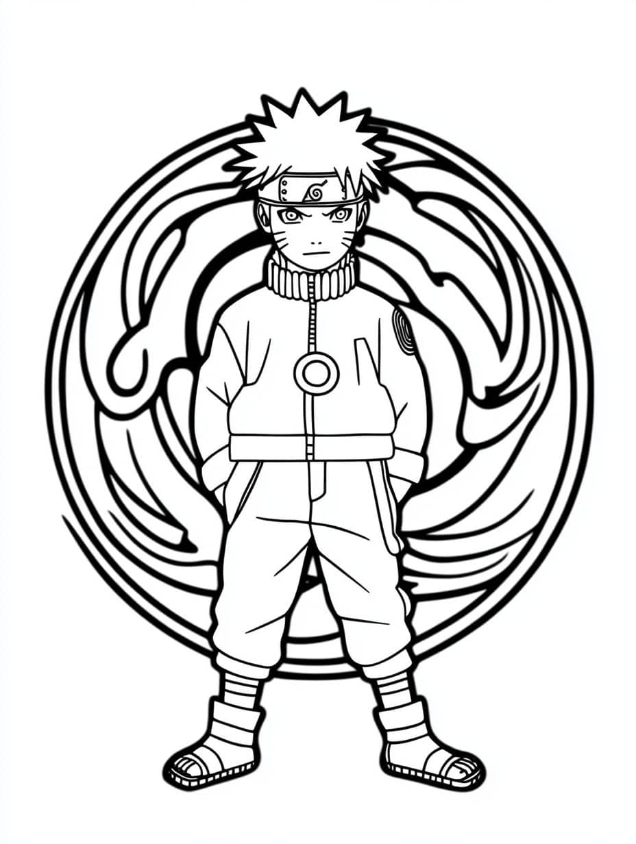 coloriage naruto jeune concentre