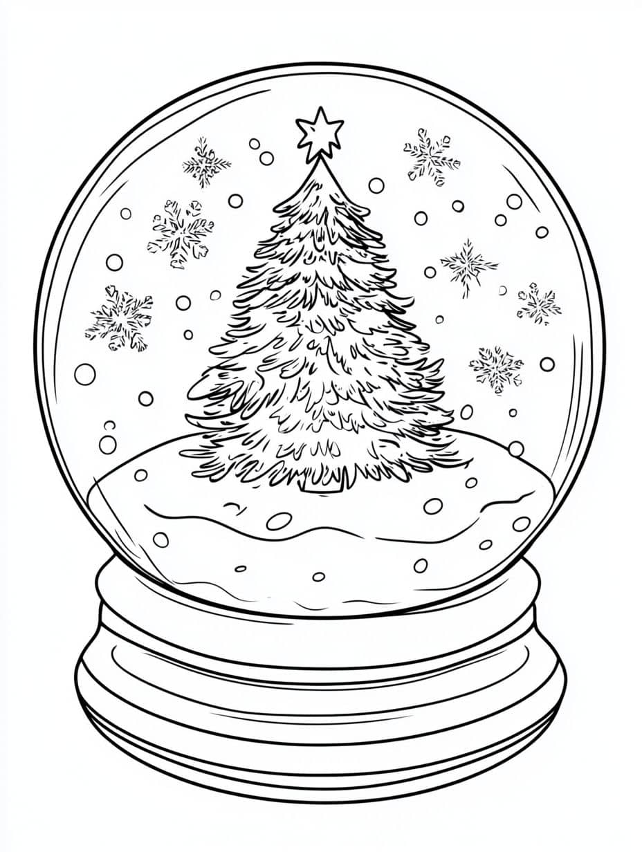 coloriage noel boule a neige